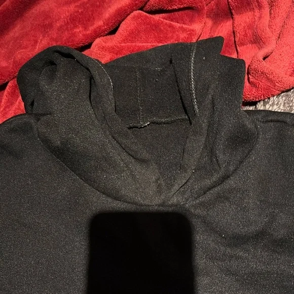 Vintage fleece icon black hoodie with pockets Sz L - Picture 3 of 12